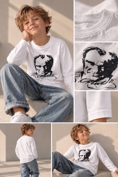 Generic Brand Ataturk Printed Long Sleeve T-Shirt for Both Boys and Girls
