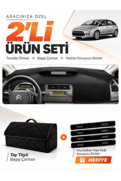 e-biz Citroen C4 (2004-2009) Compatible Dashboard Cover + Tay Feather Trunk B...