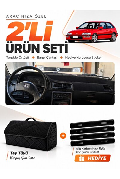e-biz Honda Civic Ef (1988-1991) Compatible Dashboard Cover + Thai Feather Tr...