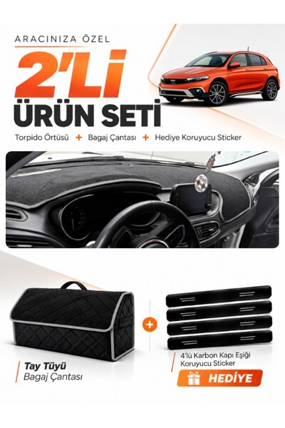 e-biz Fi̇at Egea Cross (2021-2026) Compatible Glove Box Cover with Tablet Hol...