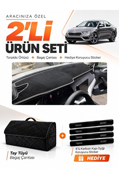 e-biz Skoda Octavia (2020-2025) Compatible Dashboard Cover + Tay Feather Trun...