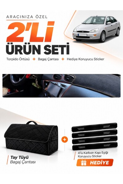 e-biz Ford Focus 1 (1998-2005) Compatible Dashboard Cover + Tay Feather Trunk...