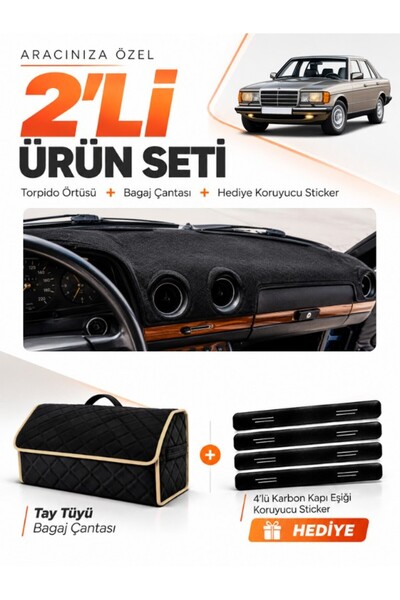 e-biz Mercedes W123 (1976-1985) Compatible Glove Box Cover + Tay Feather Trun...