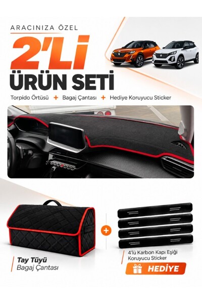 e-biz Peugeot 2008 (2020-2026) Compatible Dashboard Cover + Tay Tüyü Luggage ...