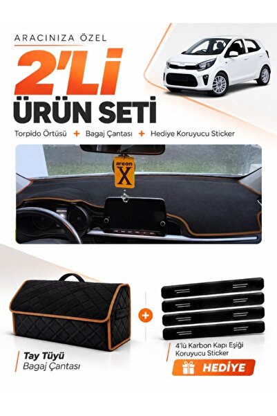 e-biz Kia Picanto (2017-2025) Compatible Glove Box Cover + Tay Tüy Luggage Ba...