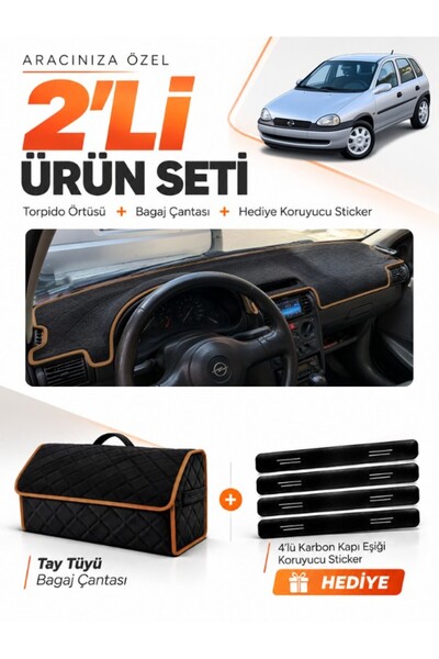 e-biz Opel Corsa B (1992-2000) Compatible Glove Box Cover + Tay Tüy Trunk Bag...