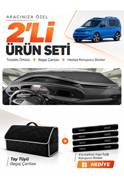 e-biz Volkswagen Caddy (2022-2026) Compatible Dashboard Cover + Tay Feather T...
