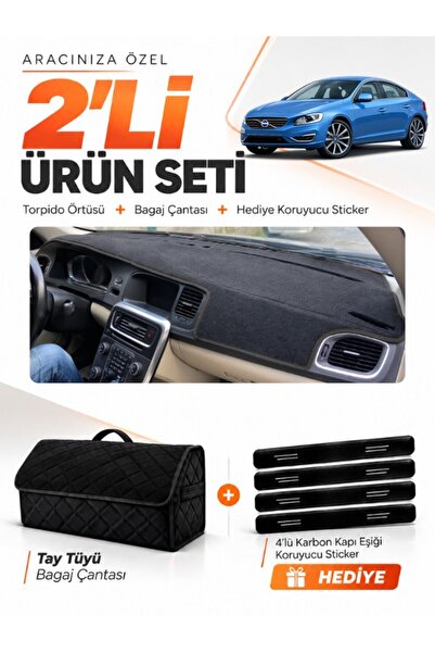 e-biz Volvo S60 (2011-2017) Compatible Dashboard Cover + Thai Feather Trunk B...