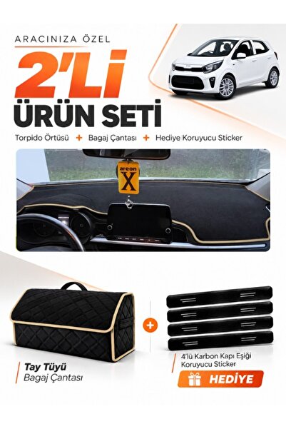 e-biz Kia Picanto (2017-2025) Compatible Glove Box Cover + Tay Tüy Luggage Ba...