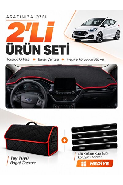 e-biz Ford Fi̇esta (2020-2023) Compatible Glove Box Cover + Tay Tüyü Luggage ...