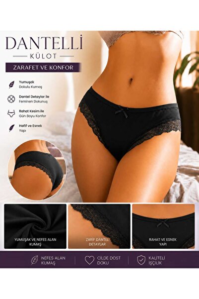 ATIK Women's Bikini Panties 4-Pack Black