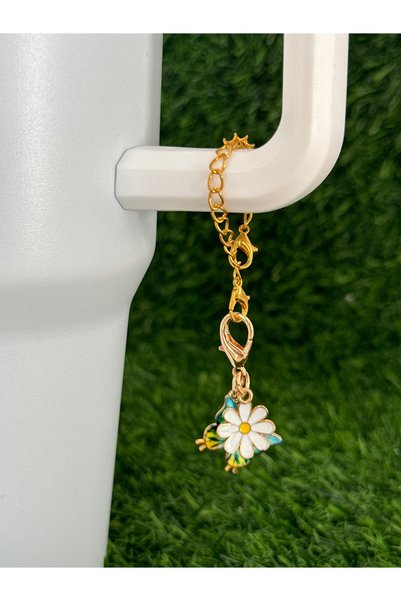 YuccaCo Accessorize Your Life زينة ترمس على شكل فراشة وديزي/ تميمة ترمس على شكل فراشة وديزي/ تميمة حقيبة على شكل زهرة
