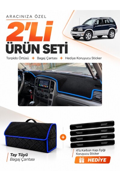 e-biz غطاء توربيدو متوافق مع سوزوكي جراند فيتارا (2003-2006) + مجموعة حقيبة أ...