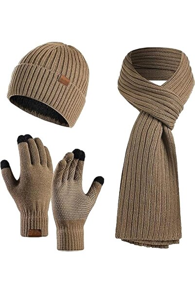 KASTWAVE 3Pcs Winter Beanie Hat Scarf Gloves Set, Set for Men Womens Ski Cap ...