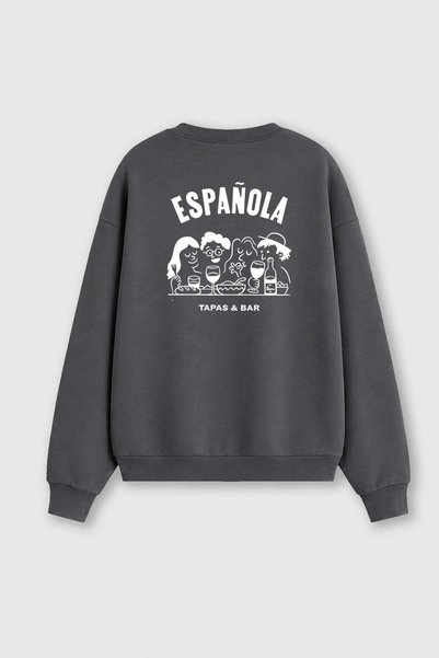 Monila Kadın Premium Kumaş 3 İplik Sırtı Baskılı Sweatshirt