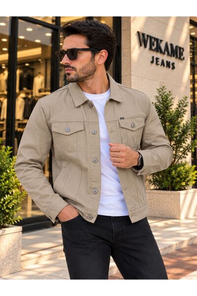 WKM Men's Jean Denim Standard Fit Jeans Jacket