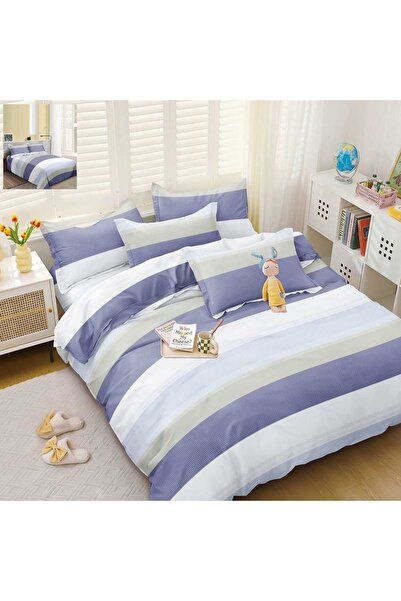 Pucioasa Home Lenjerie de pat cu 2 fete, policoton, 4 piese, pat 2 persoane, ...