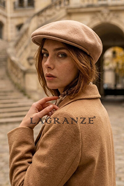LAGRANZE Düz Model Fransız Stil YÜN KADIN BERE