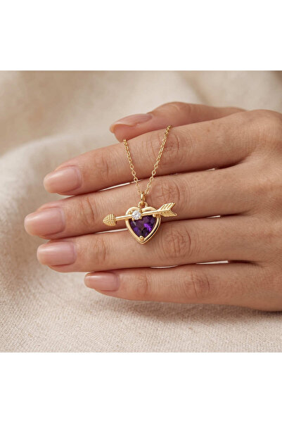 HOBİSY GIFT SHOP Women's Gold Tarnish-Resistant Steel Zircon Stone Heart and ...