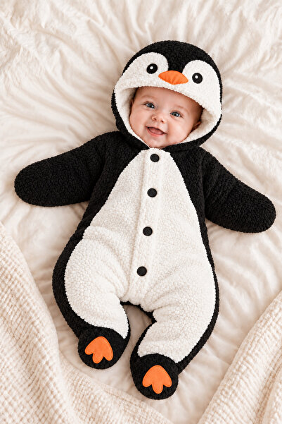 İZYALİF BABY Kız Bebek 0-6 Ay Welsoft Peluş Kapüşonlu Kışlık Uyku Tulumu Yeni...