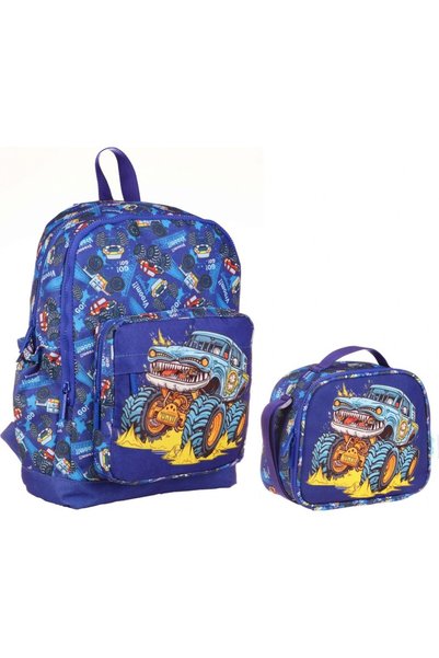 KAUKKO Set rucsac și cutie de prânz pentru școala primară - Vehicul off-road ...
