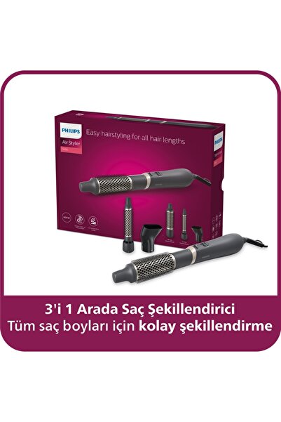 Philips 3000 Serisi 3'ü 1 Arada Saç Şekillendirici, Seramik Argan Yağı Katkıl...