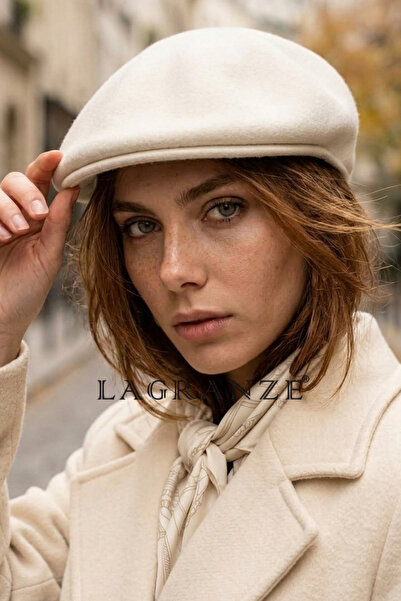 LAGRANZE Düz Model Fransız Stil YÜN KADIN BERE