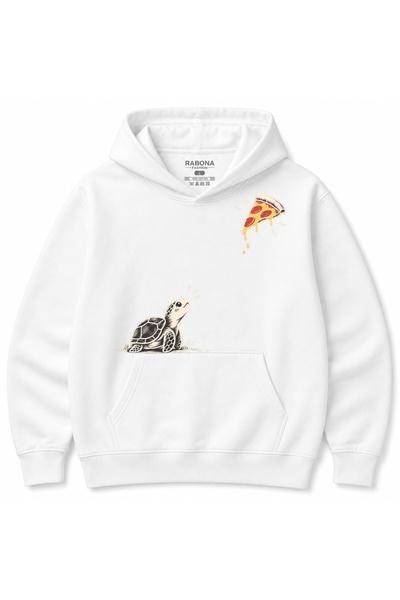 Rabona Fashion Hanorac cu imprimeu broască țestoasă Pizza Dreamer