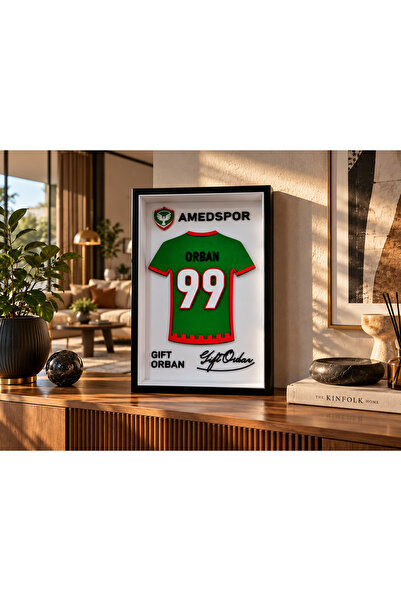 Genel Markalar Amedspor Gift Orban 3D Forma Çerçevesi - Futbolcu Hatıra Tablo...
