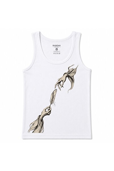 Rabona Fashion Αθόρυβη Σύνδεση: Γραφικό Αμάνικο Μπλουζάκι με Φτερό και Χέρια