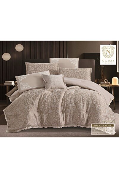 NAJIMA Luxury Jacquard Bridal Bedding Set Nefir 7 Pieces - Bridal Bedspread w...