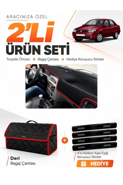 e-biz Glove Box Cover + Leather Luggage Bag + Sticker Set Fiat Albea (1999-20...