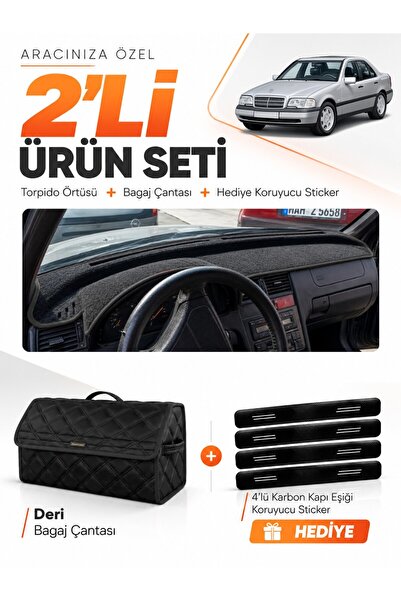 e-biz Mercedes W202 C-Class (1993-2000) Compatible Glove Box Cover + Leather ...