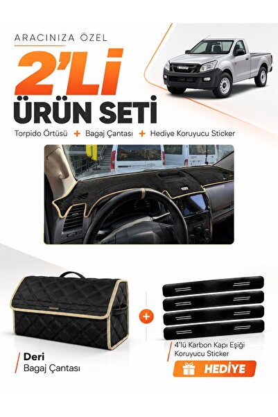 e-biz Isuzu D-Max (2012-2019) Compatible Glove Box Cover + Leather Trunk Bag ...