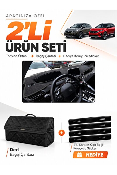 e-biz Peugeot 3008 (2016-2023) Compatible Dashboard Cover + Leather Trunk Bag...