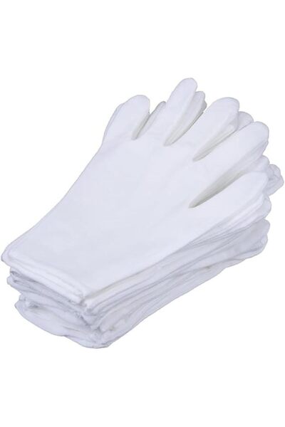Yelajoy 8 Pairs (16 Pcs) White Cotton Gloves, Reusable, Moisturizing, Dry Ski...