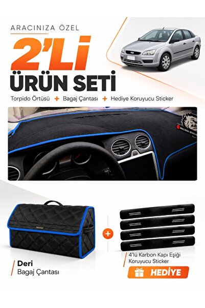 e-biz Ford Focus 2 (2005-2008) Compatible Dashboard Cover + Leather Trunk Bag...