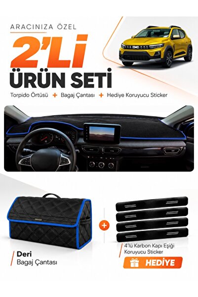 e-biz Dacia Sandero (2022-2026) Compatible Glove Box Cover with Screen + Leat...