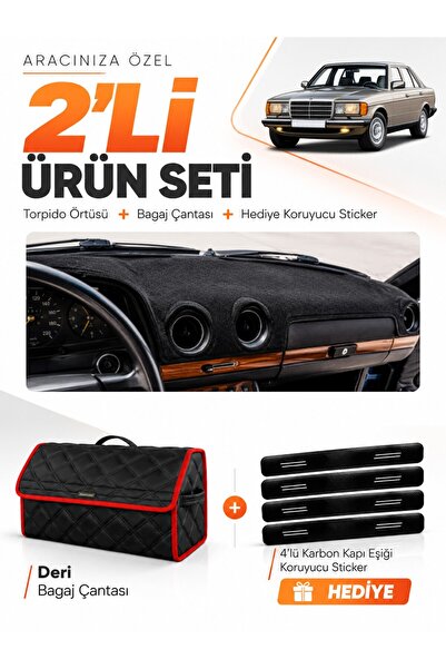 e-biz Mercedes W123 (1976-1985) Compatible Dashboard Cover + Leather Trunk Ba...