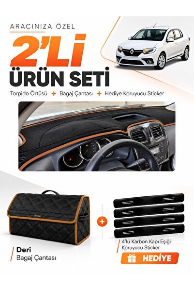 e-biz Renault Symbol Short Type 1 (2013-2021) Compatible Torpedo Cover + Leat...