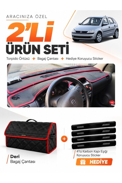 e-biz Opel Corsa C (2001-2011) Compatible Dashboard Cover + Leather Trunk Bag...