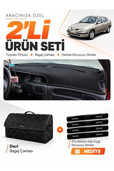 e-biz Renault Megane 1 (1995-2003) Compatible Glove Box Cover + Leather Trunk...