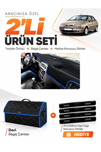 e-biz Fiat Si̇ena (1999-2005) Compatible Dashboard Cover + Leather Trunk Bag ...