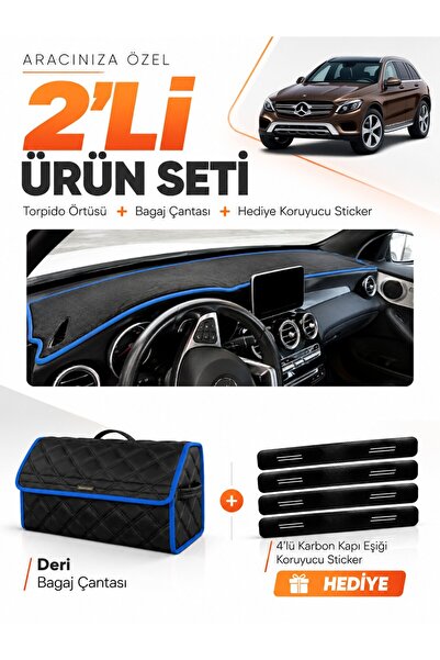 e-biz Mercedes Glc (2015-2020) Compatible Glove Box Cover + Leather Trunk Bag...