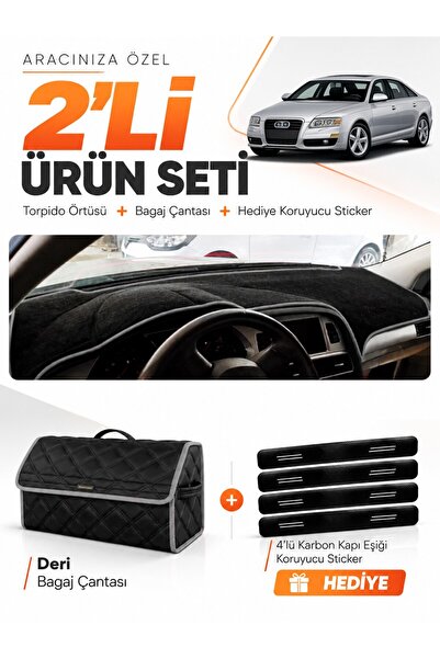 e-biz Audi A6 (2005-2011) Compatible Dashboard Cover + Leather Trunk Bag + St...