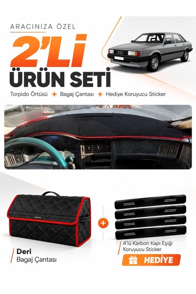 e-biz Audi 80 (1986-1996) Compatible Glove Box Cover + Leather Trunk Bag + St...