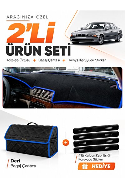 e-biz Bmw E39 (1995-2003) Compatible Glove Box Cover + Leather Trunk Bag + St...