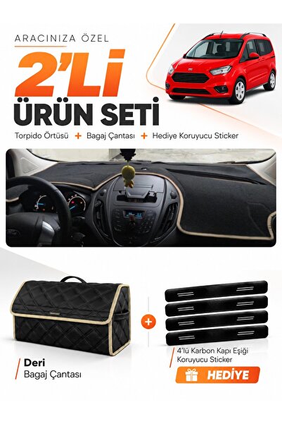 e-biz Ford Courier (2013-2020) Screenless Compatible Glove Box Cover + Leathe...