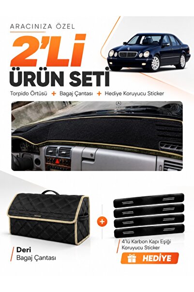 e-biz Mercedes W210 E200 (1995-2002) Compatible Glove Box Cover + Leather Tru...