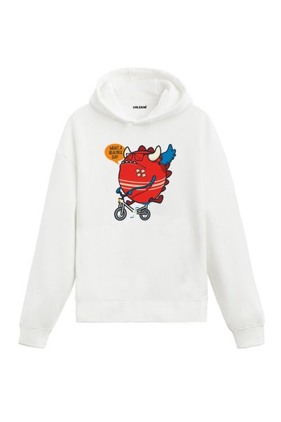 Colermi Beautiful Day Fun Bicycle Character Design Hooded Sweatshirt